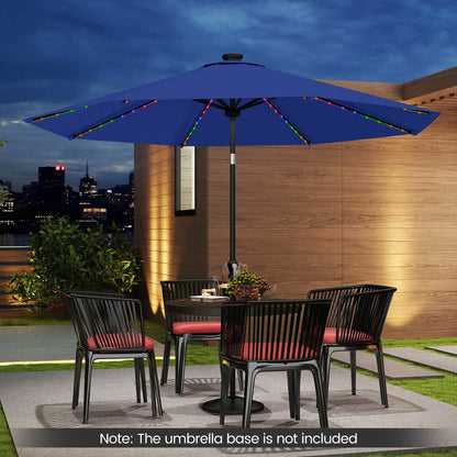 10 Feet Solar Patio Umbrella with 96 Multi-Colored Flowing LED Lights and Tilt Adjustment-Beige