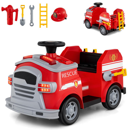 Toddler Fire Toy Car with Shovel and Wrench for Ages 37-95 Months-Black