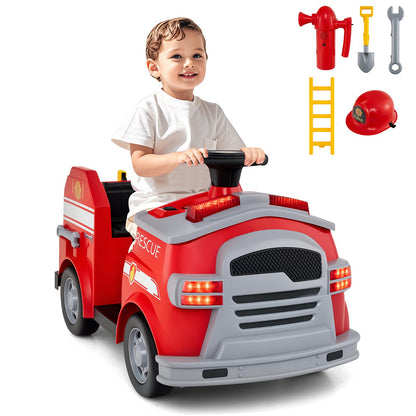 Toddler Fire Toy Car with Shovel and Wrench for Ages 37-95 Months-Black