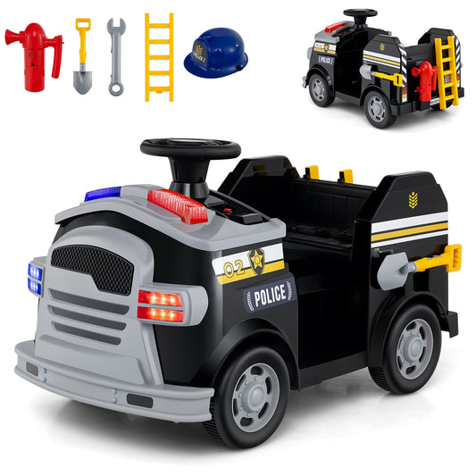 Toddler Fire Toy Car with Shovel and Wrench for Ages 37-95 Months-Black