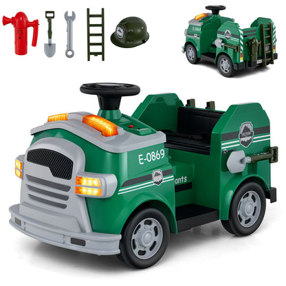 Toddler Fire Toy Car with Shovel and Wrench for Ages 37-95 Months-Black
