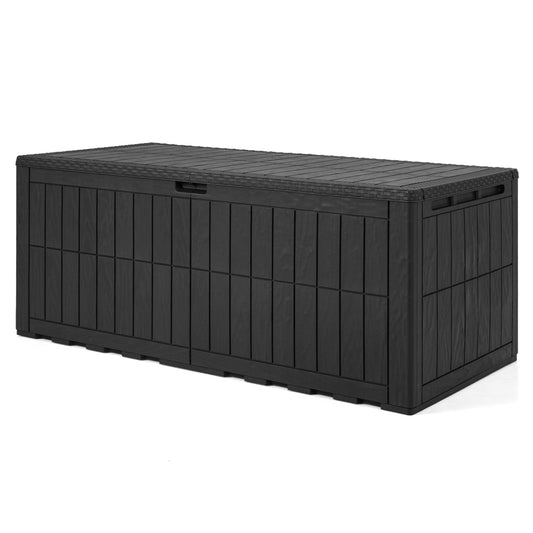 180 Gal Outdoor Deck Box All-Weather Lockable Storage Bin with Lid and Handles-Black