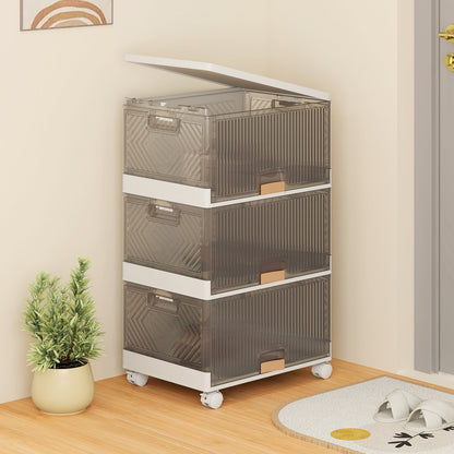 3/4/5/6-Cube Stackable Storage Bins with Detachable Wheels-4 Cube