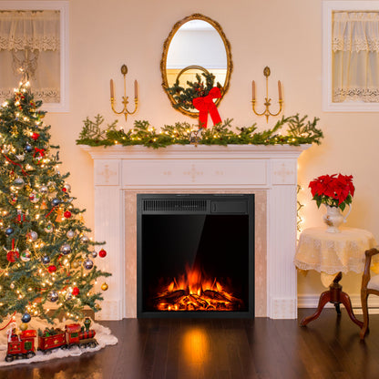 18/22.5 Inch Electric Fireplace Insert with 7-Level Adjustable Flame Brightness-22.5 inches