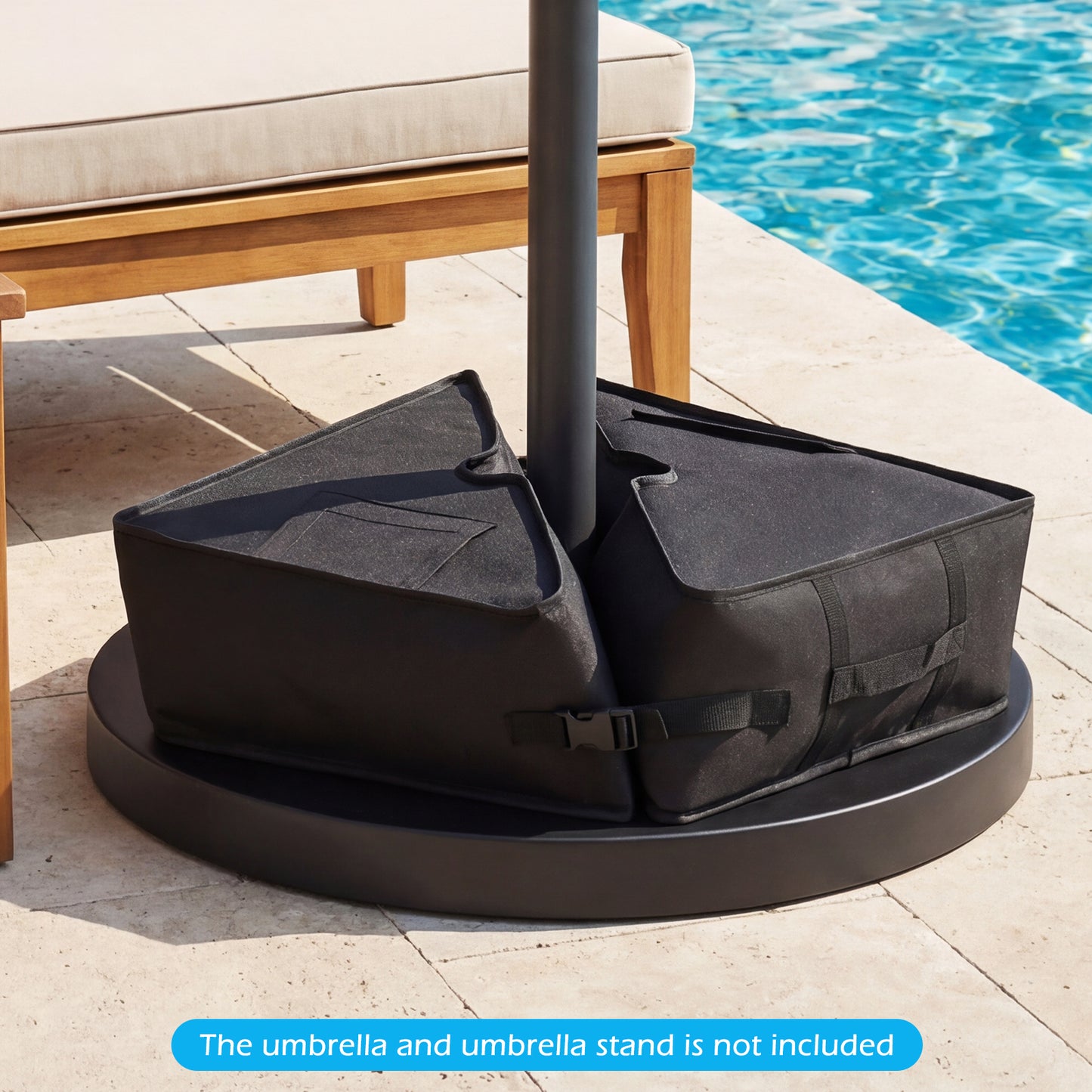 18.5" Square Umbrella Base Weight with Weatherproof Fabric-Black