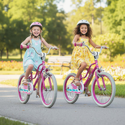 12 Inch Kids Bike for Aged 3-8 Years Old with Adjustable Handlebar Pink- Starlight Wave