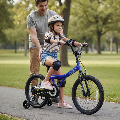 16-Inch Kids Bike with Removable Training Wheels Navy - Brave Hero