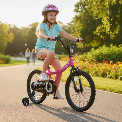 12-Inch Kids Bike with Removable Training Wheels Pink-Brave Hero