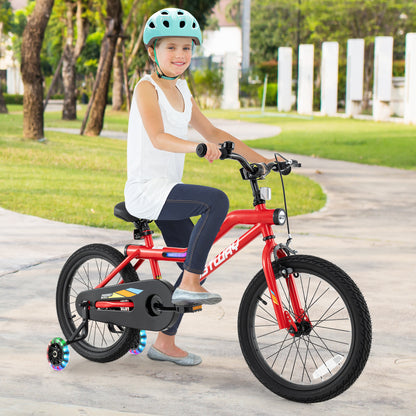 18-inch kids' bike with LED lights, adjustable frame, made of carbon steel, suitable for children aged 4-8 years, by Wilsons Home Store
