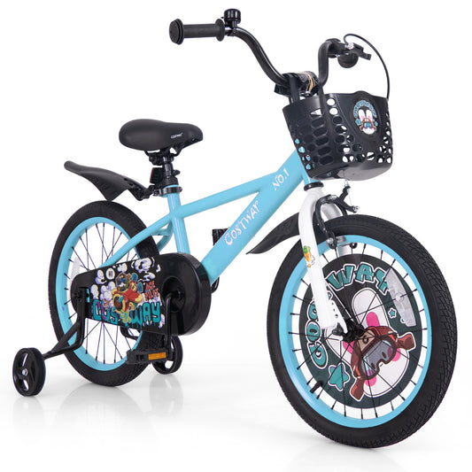 18-inch kids bike by Wilsons Home Store featuring adjustable handlebar and saddle for children aged 4 to 8 years old.