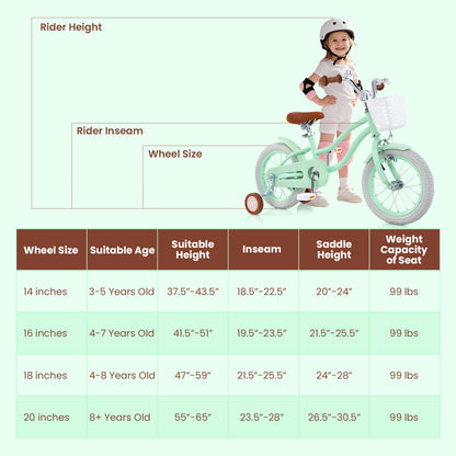 18 Inch Kids Bike with Adjustable Seat and Bell for Kids 3-8 Years Olds-18 inches