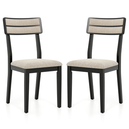 Modern Dining Chairs Set of 2 with Tilt Backrest for Dining Room-Black