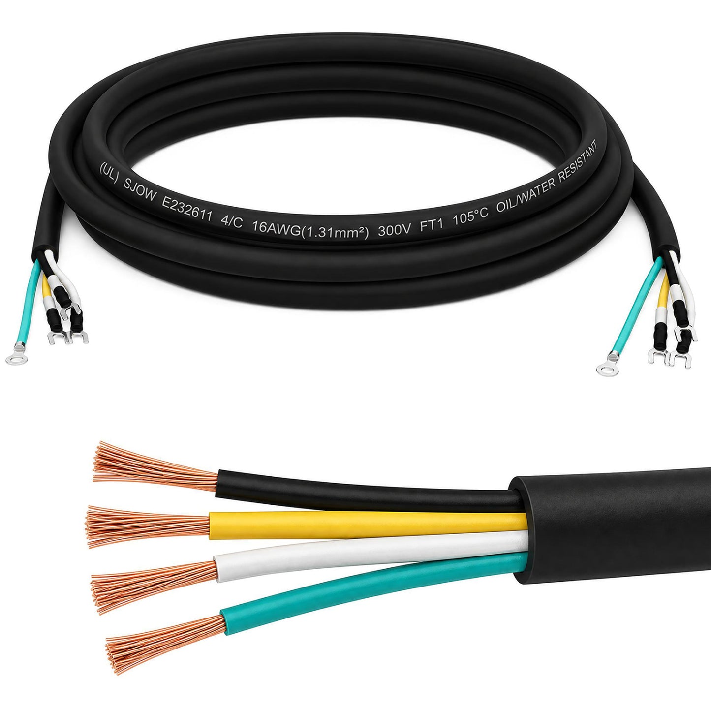 19 FT 16 AWG 4 Conductor Mini Split AC Communication Wire