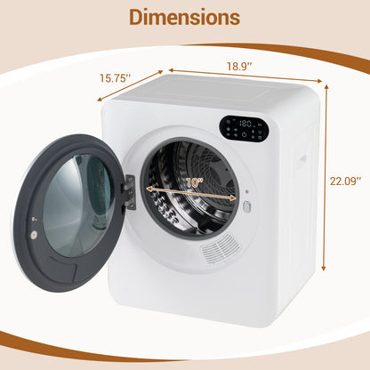 1.5 Cu.Ft White Portable Clothes Dryer with LED Control-White