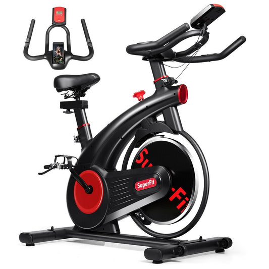 Stationary Exercise Bike Silent Belt with 20LBS Flywheel-Black