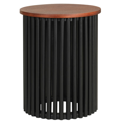 1 Piece Elegant Wooden Round Coffee Table for Living Room and Home Office-Walnut