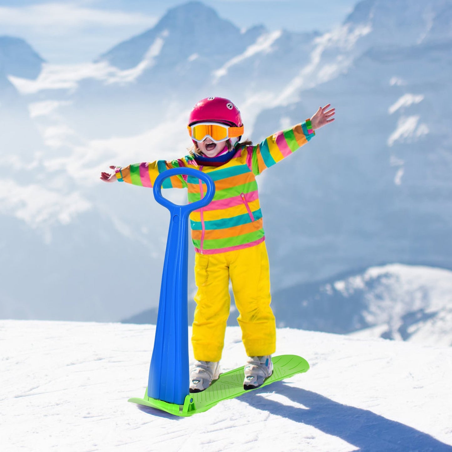 1-Rider Snow Scooter with Grip Handle-Black