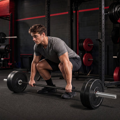 2000 lbs Weight Lifting 7FT Olympic Bar for Olympic Plates for Squats and Home Gym-Black