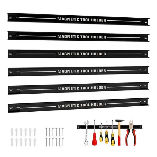 18 Inch Magnetic Tool Holder Strip with Mounting Screws-Black