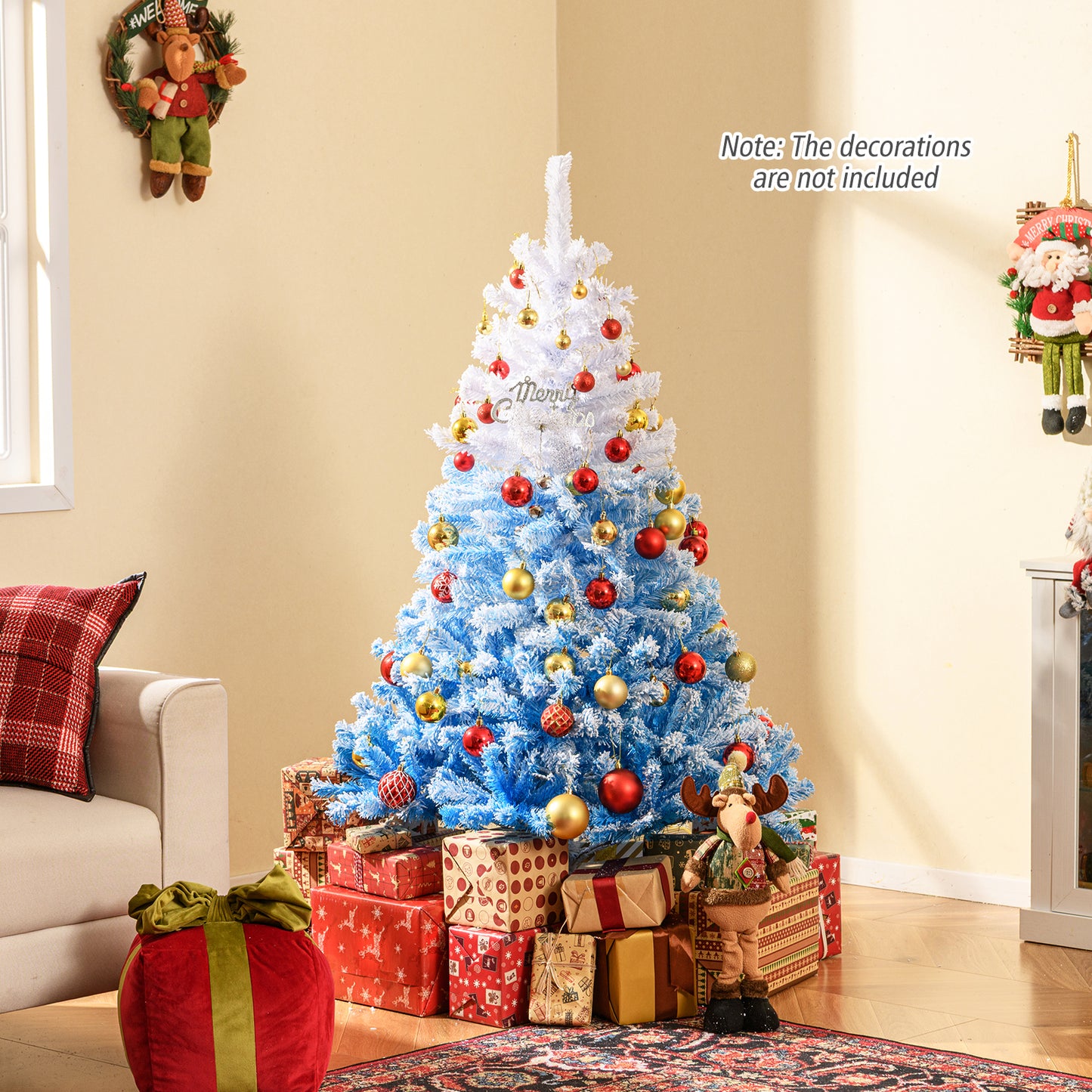 2025 New Artificial Christmas Tree with 456 Branch Tips and Folding Metal Stand-5FT