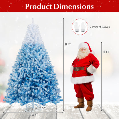 2025 New Artificial Christmas Tree with 456 Branch Tips and Folding Metal Stand-8FT