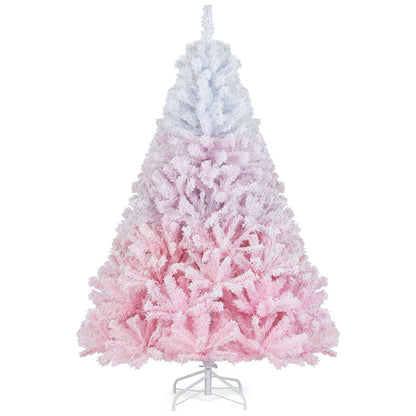 2025 New Artificial Christmas Tree with Folding Metal Stand and 456 Branch Tips-6FT