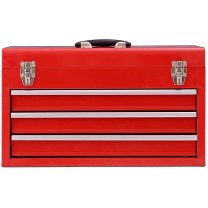 Portable Garage Mechanic Tool Cabinet Box with 3 Drawers-Blue