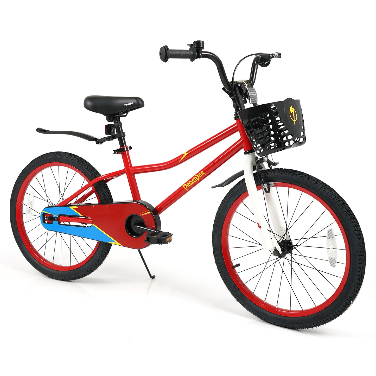 20 Inch Kids Bike Adjustable with Kickstand and Storage Basket for Aged 8+ Years-Navy
