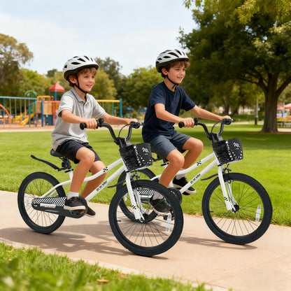 20 Inch Kids Bike Adjustable with Kickstand and Storage Basket for Aged 8+ Years-Navy