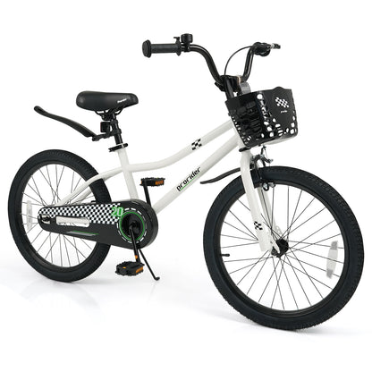 20 Inch Kids Bike Adjustable with Kickstand and Storage Basket for Aged 8+ Years-Navy