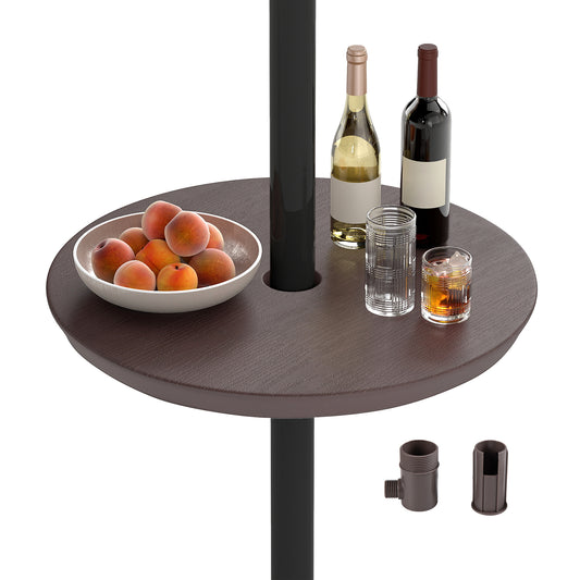 20 Inch Outdoor Adjustable Umbrella Table for 2 Sizes Patio Umbrella Pole-Coffee