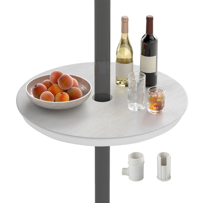 20 Inch Outdoor Adjustable Umbrella Table for 2 Sizes Patio Umbrella Pole-Coffee