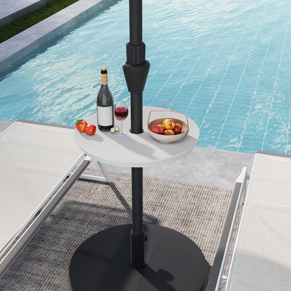 20 Inch Outdoor Adjustable Umbrella Table for 2 Sizes Patio Umbrella Pole-Coffee