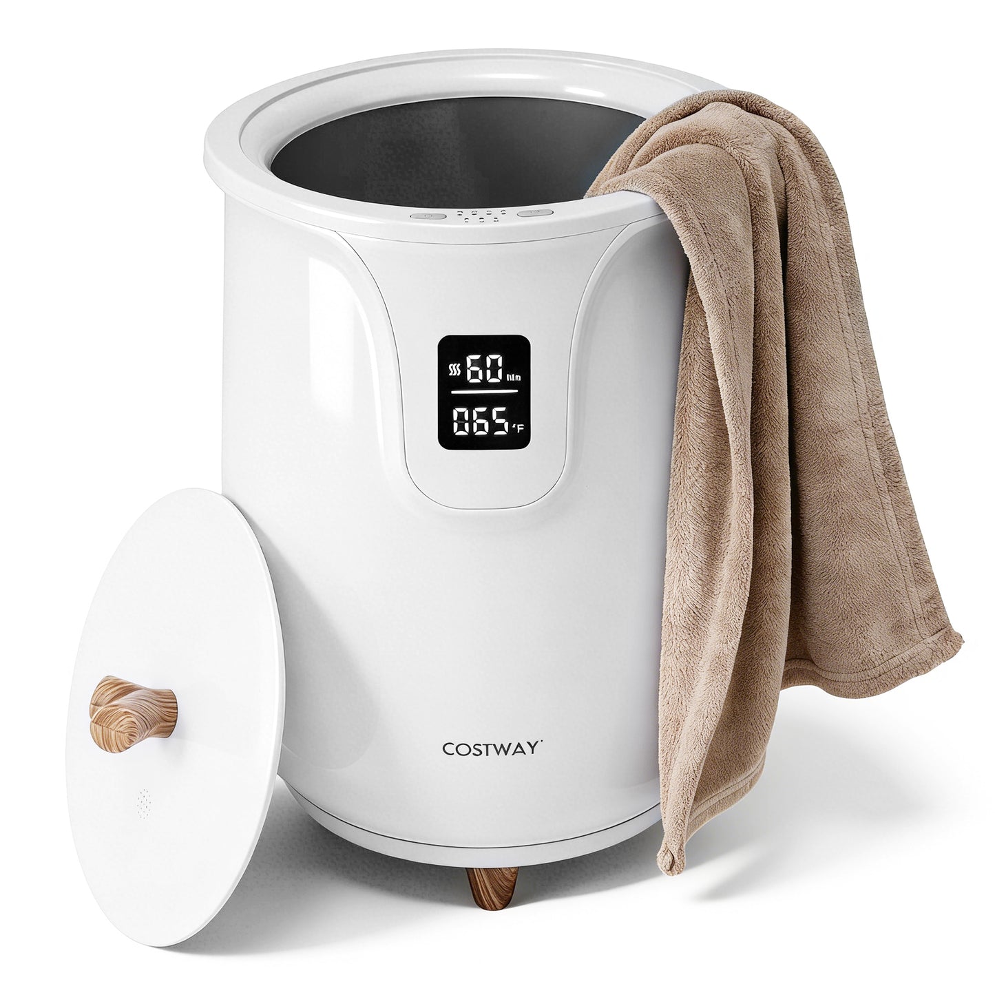 20 L Large Blanket and Towel Warmer with 3 Heat Levels for Bathroom-White