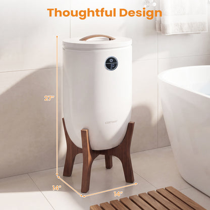20 L Towel Warmer Bucket with Stand for Bathroom and Spa and Home Use-White