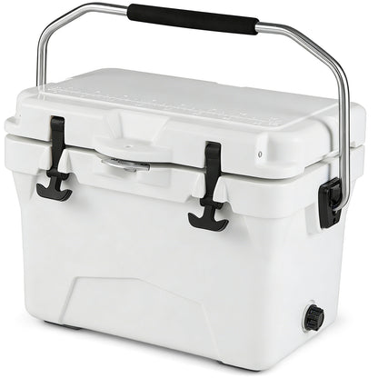 20 Quart Portable Hard Cooler with Built-in Ruler and Bottle-Gray