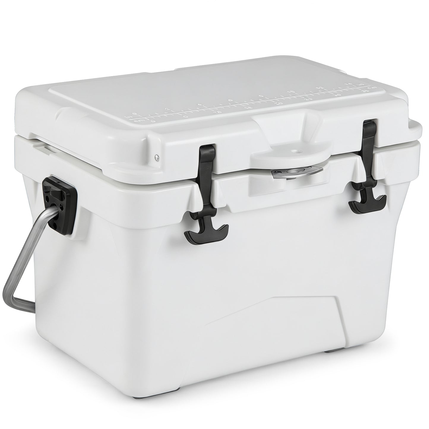 20 Quart Portable Hard Cooler with Built-in Ruler and Bottle-Gray