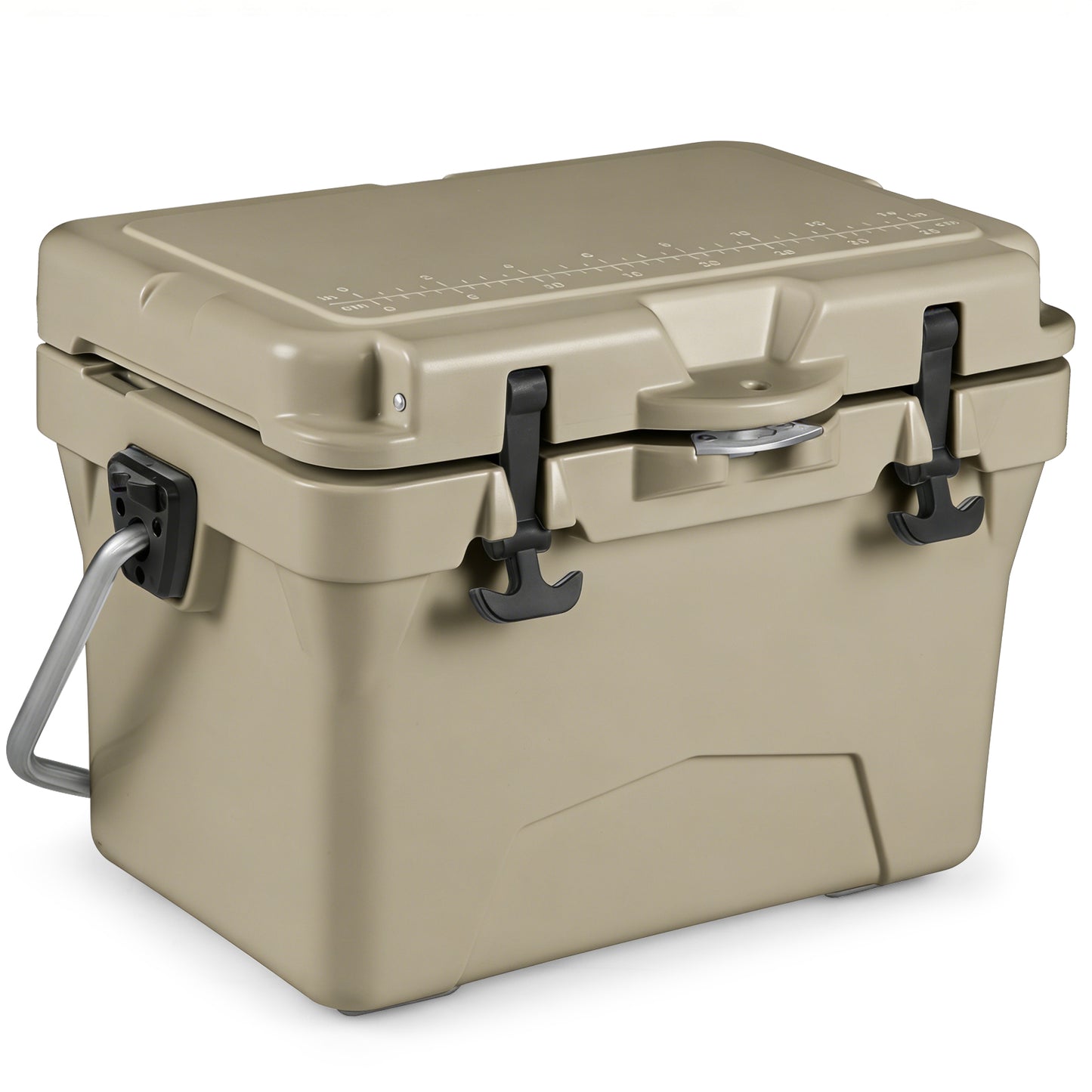 20 Quart Portable Hard Cooler with Built-in Ruler and Bottle-Gray