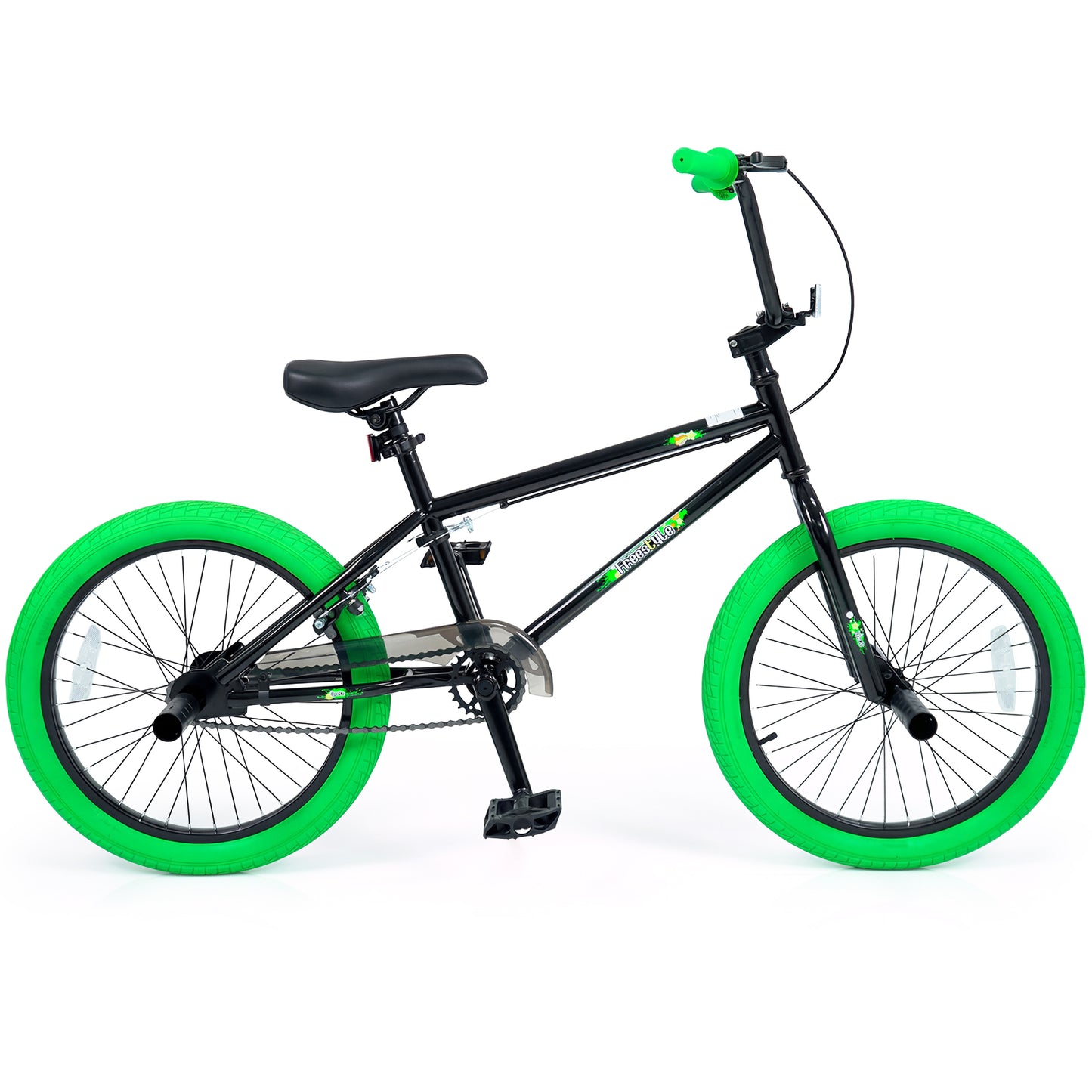 20" Trick Bicycle with 360 Degree Steering and Adjustable Seat for Kids and Teens-Green