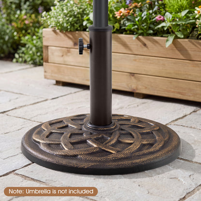 20 lbs Patio Umbrella Base 17" Round with Adapters for 1.5" 1.9" Outdoor Poles-Black