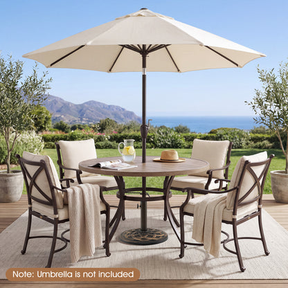 20 lbs Patio Umbrella Base 17" Round with Adapters for 1.5" 1.9" Outdoor Poles-Black