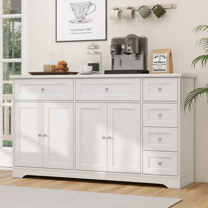 Buffet Sideboard 59" Modern Coffee Bar Station Console Table-Black