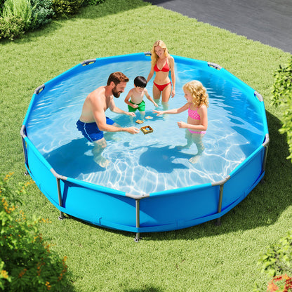 690/978/1158/1617 Gal Outdoor Family Swimming Pool with Metal Frame-6 ft