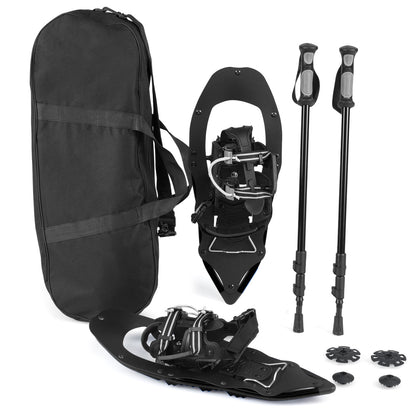 21” Snowshoes with Trekking Poles-Black