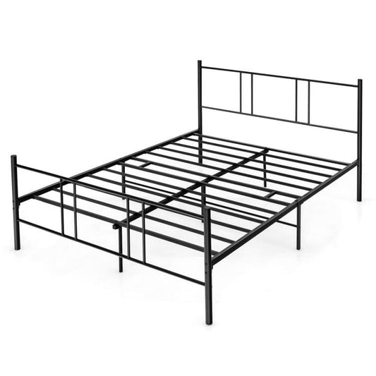 Full/Queen Size Metal Bed Frame with Headboard and Footboard-Queen Size