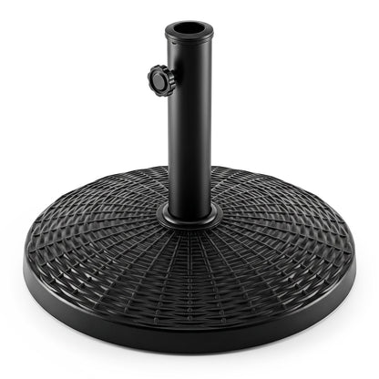 22 lbs Patio Resin Outdoor Umbrella Base with Wicker Style for Outdoor Use-Black