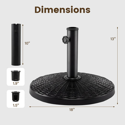 22 lbs Patio Resin Outdoor Umbrella Base with Wicker Style for Outdoor Use-Black