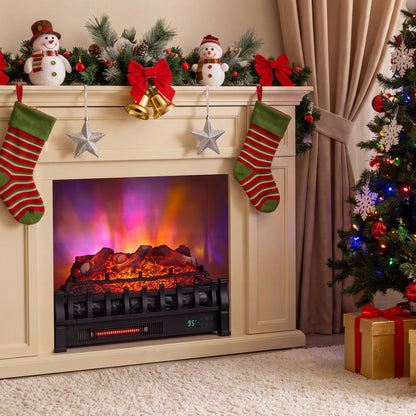 23" WiFi Fireplace Insert Lemonwood Set with App and Remote-Black