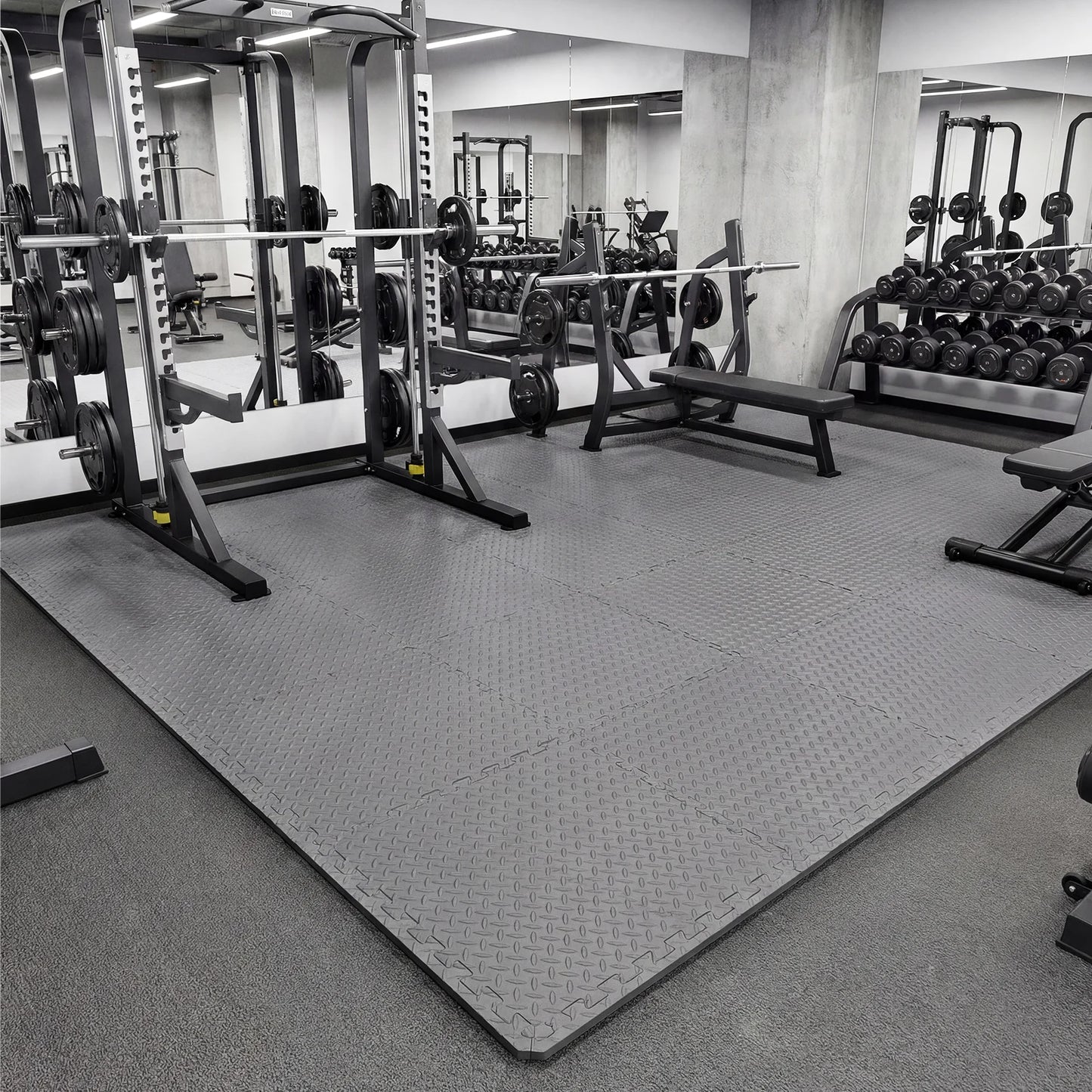 24Tiles 1/2" Puzzle Exercise Floor Mats-Gray