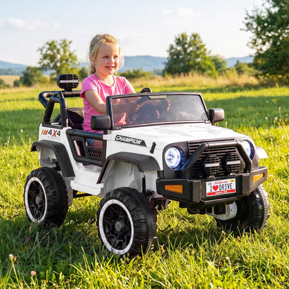 24V 2-Seater Kids Ride On Truck 2WD/4WD with Lockable Doors and Music-Pink